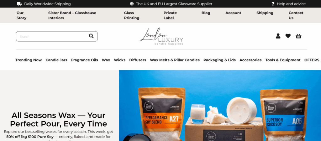 london luxury candle supplier